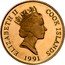 Cook Islands 50 Dollars Columbus kneeling with flag 1991 Proof KM# 145 ELIZABETH II COOK ISLANDS RDM 1991 coin obverse