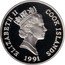 Cook Islands 50 Dollars Gilbert du Motier Marquis de Lafayette 1991 Proof KM# 193 ELIZABETH II COOK ISLANDS 1991 RDM coin obverse