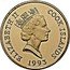Cook Islands 50 Dollars Elizabeth II Kakapo 1993 Proof KM# 472 ELIZABETH II COOK ISLANDS RDM 1993 coin obverse