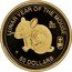 Cook Islands 50 Dollars Year of the mouse 1996 Proof KM# 841 LUNAR YEAR OF THE MOUSE 8G 9999 GOLD 吉 样 P 50 DOLLARS coin reverse