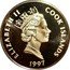 Cook Islands 50 Dollars Sir Francis Drake 1997 FM Proof KM# 392 ELIZABETH II COOK ISLANDS 1997 RDM coin obverse