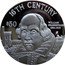 Cook Islands 50 Dollars 16th Century. William Shakespeare 1997 FM Proof KM# 410 16TH CENTURY $50 WILLIAM SHAKESPEARE 1564-1616 coin reverse