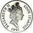 Cook Islands 50 Dollars Penguins 1990 Proof KM# 128 ELIZABETH II COOK ISLANDS RDM 1991 coin obverse