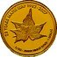 Cook Islands Dollar Canada Maple Leaf 2007 Proof KM# 1468 25 YEARS MAPLE LEAF 1982-2007 1/2G .99999 FINEST GOLD 1 DOLLAR coin reverse