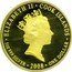 Cook Islands One Dollar Indian Gold Pagoda 2008 Proof KM# 496 ELIZABETH II COOK ISLANDS RDM 1OZ 999 SILVER 2008 ONE DOLLAR coin obverse