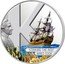Cook Islands Dollar Elizabeth II Striking the Reef 2008 Proof KM# 509 K STRIKING THE REEF JAMES COOK coin reverse
