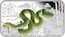 Cook Islands Dollar Chinese Green Tree Viper 2013 Proof KM# 1463 蛇 P 1OZ 999 SILVER TV coin reverse