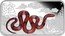 Cook Islands Dollar Red Bamboo Rat Snake 2013 Proof KM# 1462 蛇 P 1OZ 999 SILVER TV coin reverse