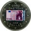 Cook Islands One Dollar 10 Euro banknote 2003 KM# 463 EURO ONE YEAR ONE DOLLAR coin reverse