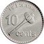 Fiji 10 Cents (Flying Fox. Coloured) KM# 333a 10 CENTS I ULĀ TAVATAVA coin reverse