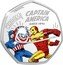 Cook Islands 25 Cents 80th Anniversary - Captain America. Iron Man 2021 Proof CAPTAIN AMERICA SINCE 1941 © MARVEL WHOOM coin reverse