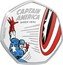 Cook Islands 25 Cents 80th Anniversary - Captain America. The Shield 2021 Proof CAPTAIN AMERICA SINCE 1941 © MARVEL coin reverse