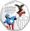 Cook Islands 25 Cents Captain America. The Patriot 2021 Proof CAPTAIN AMERICA SINCE 1941 © MARVEL coin reverse
