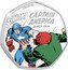 Cook Islands 25 Cents Captain America. The Red Skull 2021 Proof CAPTAIN AMERICA SINCE 1941 © MARVEL THWAK coin reverse