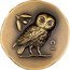 Cook Islands 250 Dollars Charles III Athena’s Owl 2023  Antiqued C I coin reverse