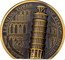 Cook Islands 250 Dollars (Leaning Tower of Pisa) 650 YEARS LEARNING TOWER OF PISA 1372 - 2022 coin reverse