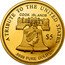 Cook Islands 5 Dollars Charles III Peace through Strength 2023  A TRIBUTE TO THE UNITED STATES COOK ISLANDS LIBERTY $5 IRB .9999 PURE GOLD coin obverse