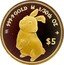 Cook Islands 5 Dollars Rabbit to left 2023 Proof $5 1/30TH OZ 9999 GOLD coin reverse