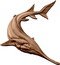 Fiji 50 Cents Extinct Animal. Chinese Paddlefish 2023  coin reverse