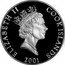 Cook Islands 500 Dollars American novel Moby Dick 2001 Proof KM# 389 ELIZABETH II COOK ISLANDS RDM 2001 coin obverse