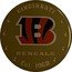 Fiji One Dollar (NFL. Cincinnati Bengals) CINCINNATI BENGALS EST. 1968 coin reverse