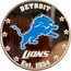 Fiji One Dollar (NFL. Detroit Lions) DETROIT LIONS EST. 1934 coin reverse