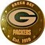 Fiji One Dollar (NFL. Green Bay Packers. Gilded) GREEN BAY PACKERS EST. 1919 coin reverse