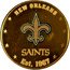Fiji One Dollar (NFL. New Orleans Saints. Gilded) NEW ORLEANS SAINTS EST. 1967 coin reverse