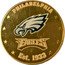 Fiji One Dollar (NFL. Philadelphia Eagles. Gilded) PHILADELPHIA EAGLES EST. 1933 coin reverse