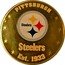 Fiji One Dollar (NFL. Pittsburg Steelers. Gilded) PITTSBURG STELERS EST. 1933 coin reverse