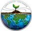 Fiji One Dollar (One Earth. Coloured) ONE OUNCE - ONE EARTH 1 OZ 999.5 FINE SILVER coin reverse