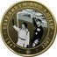 Cook Islands 1 Dollar Elizabeth and Philip greet people in front of UK flag. B/W photo 2010 Proof 1947 2007 ELIZABETH AND PHILIP coin reverse