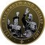 Cook Islands 1 Dollar Elizabeth and Philip in Military uniform greet people.B/w photo 2010 Proof 1947 2007 ELIZABETH AND PHILIP coin reverse