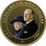 Cook Islands 1 Dollar Elizabeth in Violet Hat.Philip in suit. Colored 2010 Proof 1947 2007 ELIZABETH AND PHILIP coin reverse