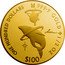 Cook Islands One Hundred Dollars Dolphins 2010 LASSEN ONE HUNDRED DOLLARS 9999 GOLD 1/2TH OZ $100 coin reverse