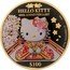 Cook Islands 100 Dollars (Hello Kitty 40th Anniversary) HELLO KITTY 40TH ANNIVERSARY $100 © 76 14 SANRIO Ⓛ .9999 coin reverse