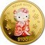 Cook Islands 100 Dollars (Hello Kitty) RDM 2004 ELIZABETH II COOK ISLANDS 1OZ. 9999 GOLD coin reverse
