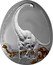 Samoa 2 Dollars (Mamenchisaurus) MAMENCHISAURUS DINOSAURS IN ASIA 2022 AG 999 1 OZ coin reverse