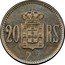 Portugal 20 Reis (Carlos I. Pattern) KM# Pn202 20 RS coin reverse