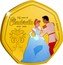 Cook Islands 25 Cents (Cinderella - Fairy Tale Moment) 70 YEARS OF CINDERELLA 1920 - 2020 ©DISNEY coin reverse