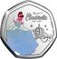 Cook Islands 25 Cents (Cinderella.Unforgettable) 70 YEARS OF CINDERELLA 1920 - 2020 ©DISNEY coin reverse