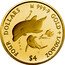 Cook Islands Four Dollars Dolphins. Queen Elizabeth II 2021 FOUR DOLLARS 9999 GOLD 1/30TH OZ $4 coin reverse