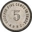 USA 5 Cents (Alaska Rural Rehabilitation Corporation) 5 GOOD FOR FIVE CENTS IN TRADE. ARRC. coin reverse