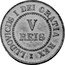 Portugal 5 Reis (Luiz I Pattern) KM# Pn131 LUDOVICUS I DEI GRATIA REX V REIS coin obverse