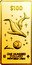 Cook Islands One Hundred Dollars (Whales) 2001 $100 ONE HUNDRED DOLLARS 999.9 GOLD 1/2 OZ coin reverse