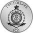 Niue Two Dollars Shazam. DC Comics 2023  Proof TWO DOLLARS PUBLIC SEAL OF NIUE ATUA NIUE TUKULAGI 2023 coin obverse