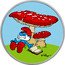 Niue Two Dollars Smurfs. Papa Smurf 2023  BU © PEYO coin reverse