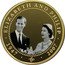 Cook Islands 1 Dollar BW Photo of Elizabeth and Philip in suits. Flowers in hand 2009 Proof 1947 2007 ELIZABETH AND PHILIP coin reverse