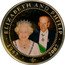 Cook Islands 1 Dollar Elizabeth and Philip. 60-th anniversary wedding. 2008 Proof 1947 - 2007 ELIZABETH AND PHILIP coin reverse