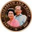 Cook Islands 1 Dollar Elizabeth and Philip. Elizabeth II in pink blouse. Colored 2007 Proof 1947 2007 ELIZABETH AND PHILIP EP coin reverse